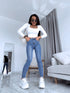 Blue denim pants without rips "WAVE" DJ2585
